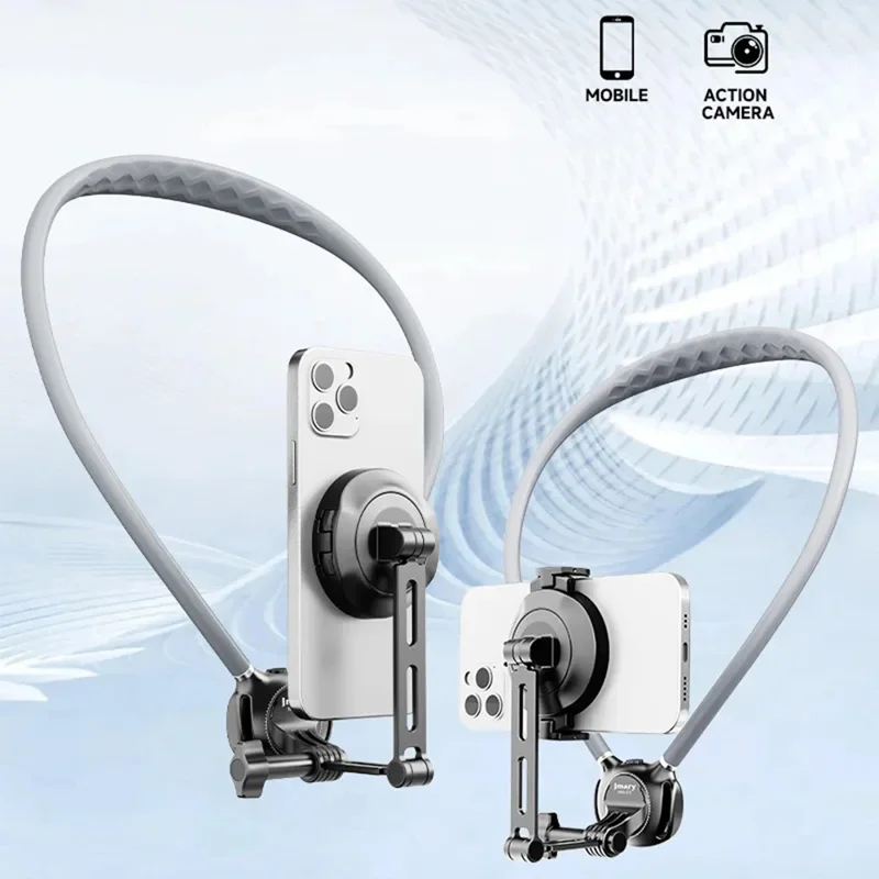 JMARY MG-03 Magnetic Neck Mount Holder for POV Shooting Multi-angle Selfie Adjustable Phone Holder for Smartphone