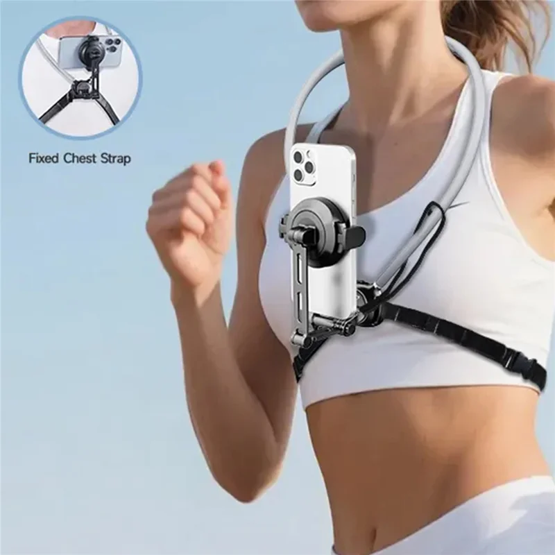 JMARY MG-03 Magnetic Neck Mount Holder for POV Shooting Multi-angle Selfie Adjustable Phone Holder for Smartphone