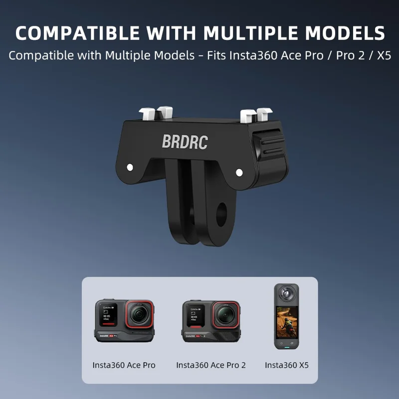 BRDRC - Support de fixation magnétique en plastique à dégagement rapide pour Insta360 Ace Pro 1 / Pro 2, adaptateur avec interface à double griffe