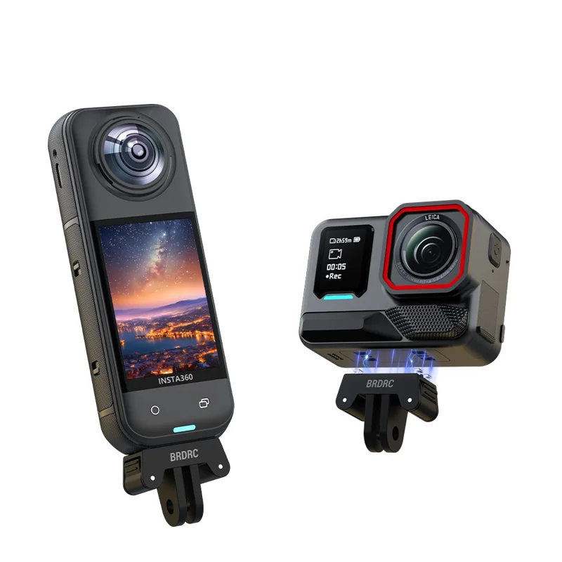 BRDRC - Support de fixation magnétique en plastique à dégagement rapide pour Insta360 Ace Pro 1 / Pro 2, adaptateur avec interface à double griffe