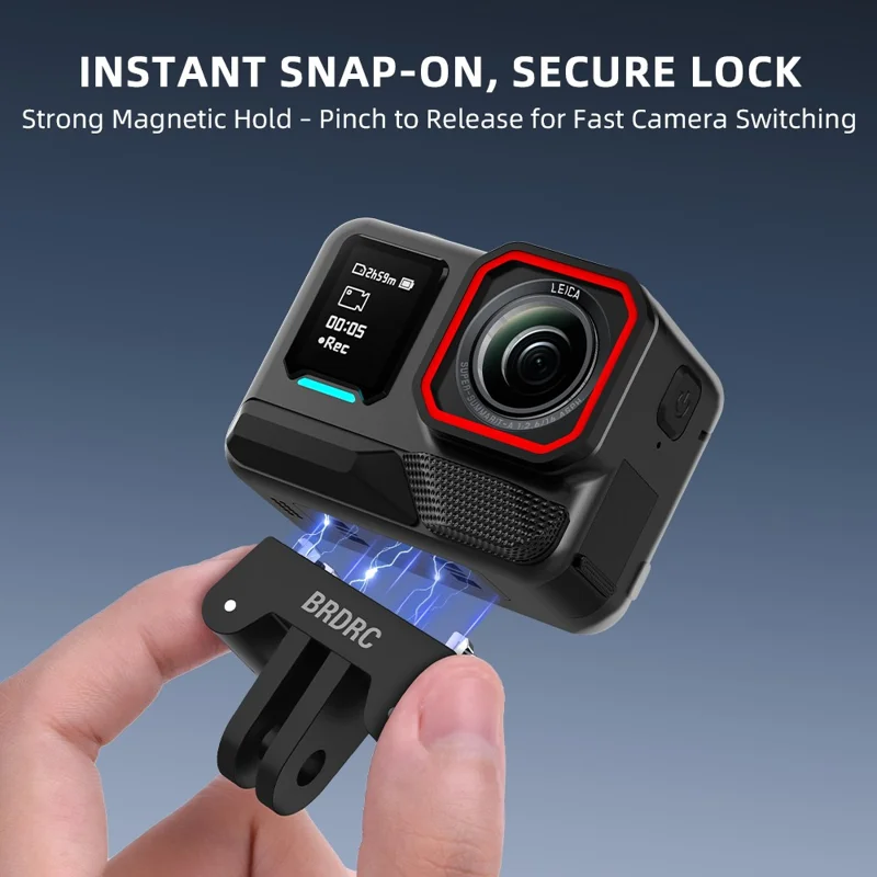 BRDRC - Support de fixation magnétique en plastique à dégagement rapide pour Insta360 Ace Pro 1 / Pro 2, adaptateur avec interface à double griffe