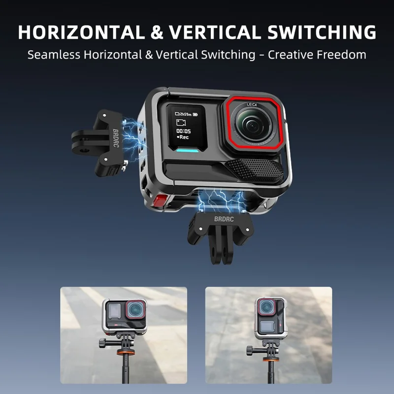 BRDRC - Support de fixation magnétique en plastique à dégagement rapide pour Insta360 Ace Pro 1 / Pro 2, adaptateur avec interface à double griffe