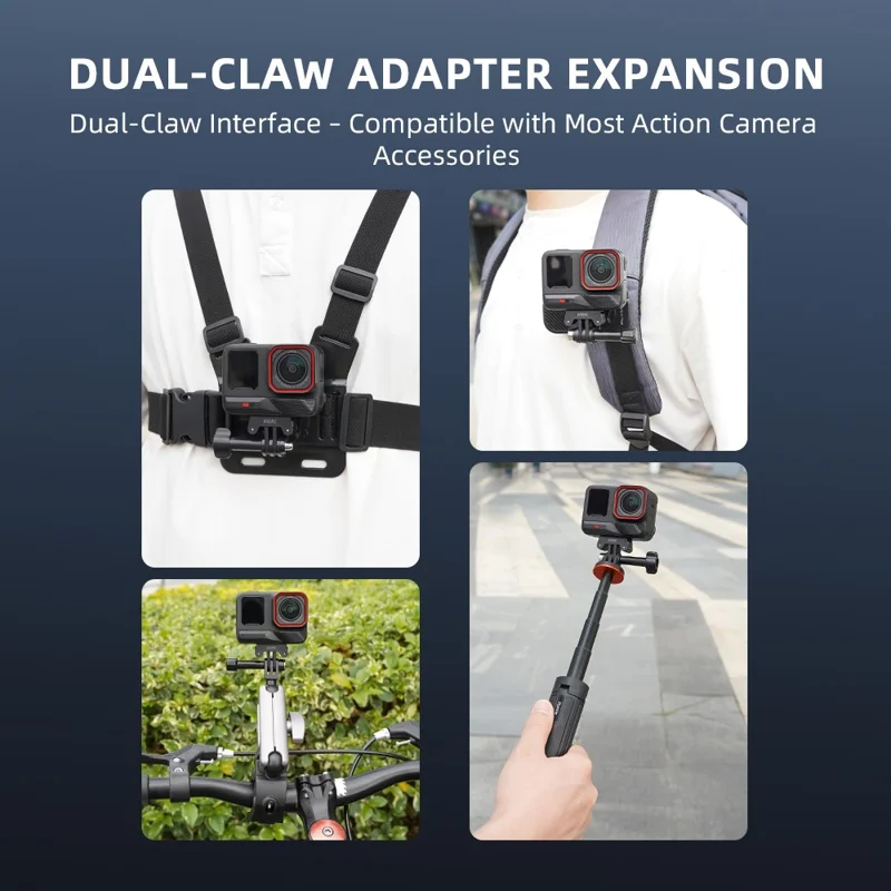 BRDRC - Support de fixation magnétique en plastique à dégagement rapide pour Insta360 Ace Pro 1 / Pro 2, adaptateur avec interface à double griffe