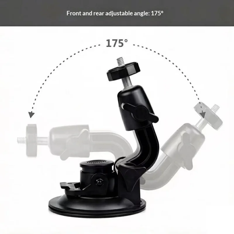 9cm Car Suction Cup Mount 360 Degrees Adjustable Camera Holder 1 / 4 Thread Stand Bracket for GoPro Camera Phone