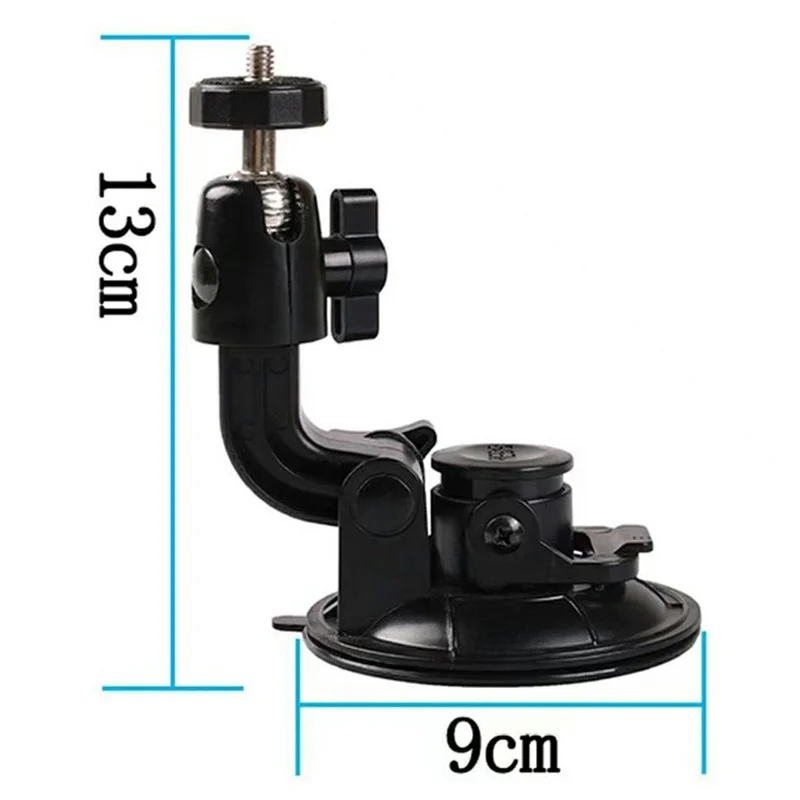 9cm Car Suction Cup Mount 360 Degrees Adjustable Camera Holder 1 / 4 Thread Stand Bracket for GoPro Camera Phone