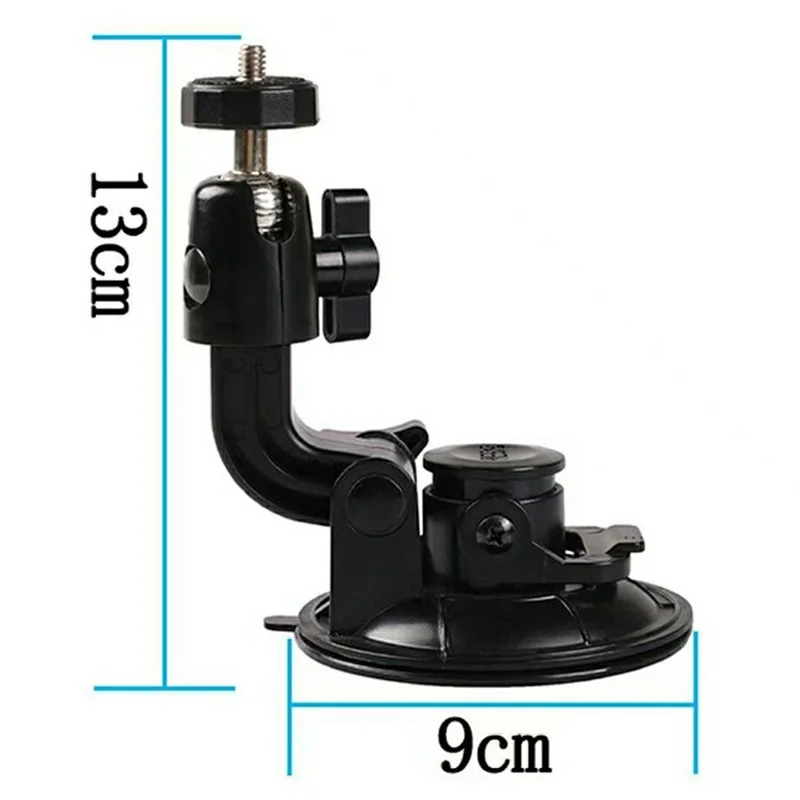 Car Phone Holder 2-in-1 Strong Suction Cup Stand Multi-angle Adjustable Mount with Phone Clamp for Dashboard Windshield - Black