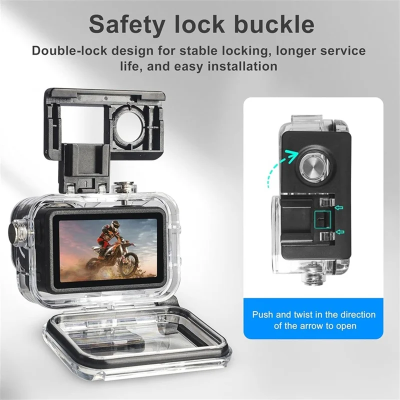Camera Case Accessory Kit for DJI Osmo Action 5 Pro  /  4  /  3 Waterproof Case Tempered Glass Screen Protector Silicone Cover - Black