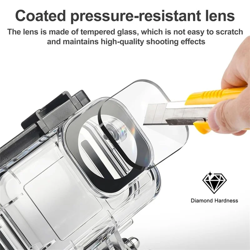 Waterproof Camera Case for DJI Osmo Action 5 Pro  /  4  /  3 Protective Cover with Dual Cold Shoe Mount Anti Fog Inserts - Black  /  White