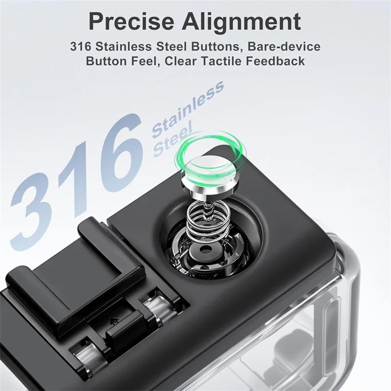 Waterproof Camera Case for DJI Osmo Action 6 30m Underwater Protection Anti-Fog Insert Dual Cold Shoe Mount Dive Cover