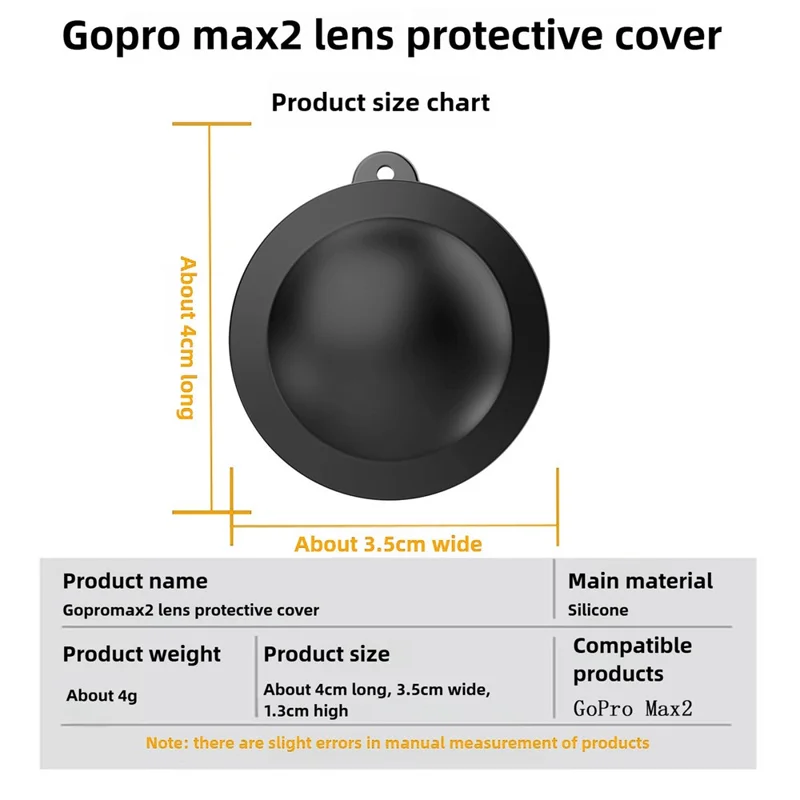 2 Pezzi Coperchio Protettivo per Obiettivo per GoPro MAX2 Silicone Anticaduta Antigraffio Coperchio di Protezione per Fotocamera