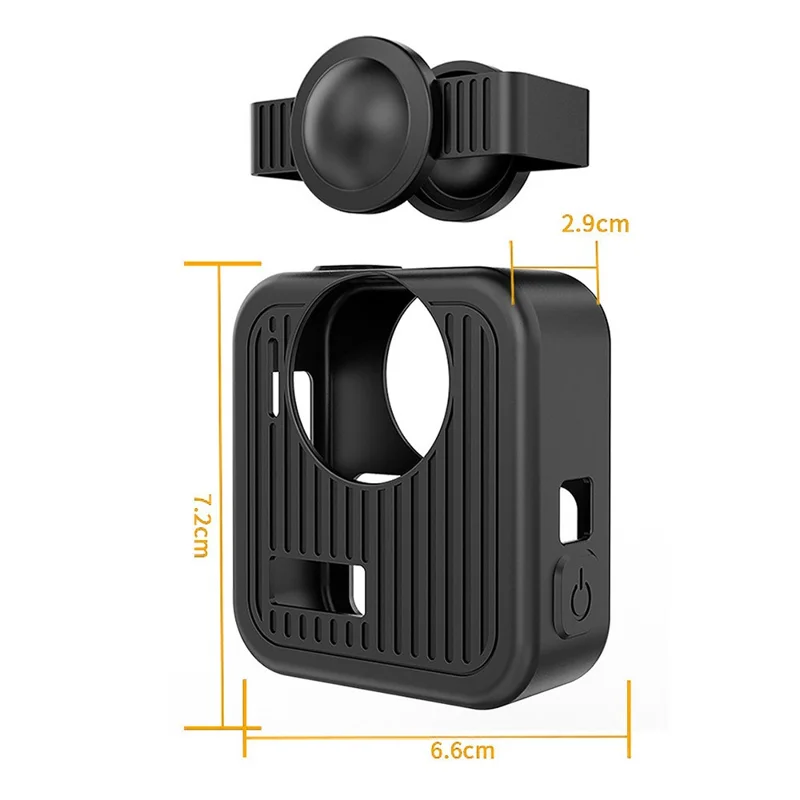 Custodia in Silicone per GoPro MAX2, Coprilente Antishock, Protezione Completa per Corpo Fotocamera