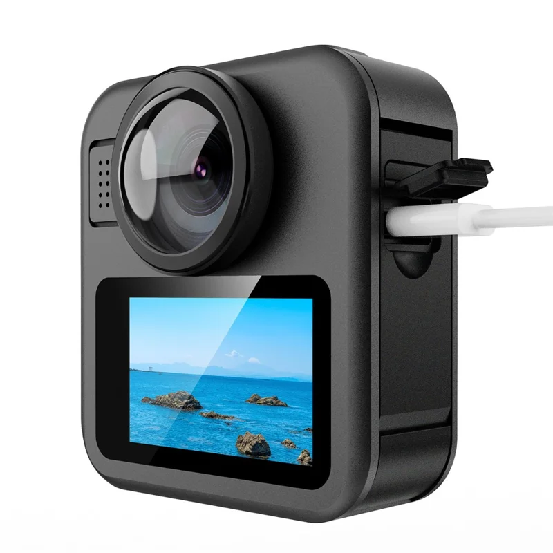 For GoPro MAX2 Side Cover ABS Charging Port Protective Cover Dustproof Battery Door Replacement