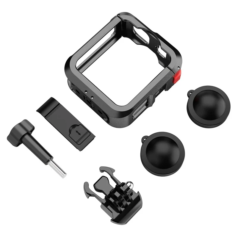 Aluminum Alloy Protective Frame Case for GoPro MAX2 Shockproof Lens Cap Anti-Impact Cage Frame with Side Cover Battery Door