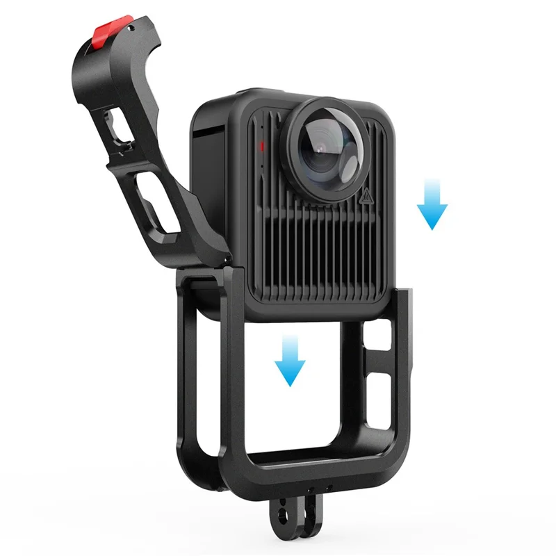Aluminum Alloy Protective Frame Case for GoPro MAX2 Shockproof Lens Cap Anti-Impact Cage Frame with Side Cover Battery Door