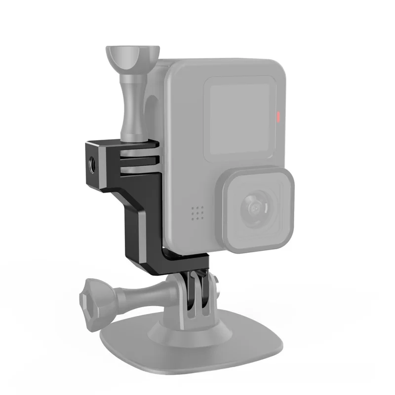 Supporto a Forma di L in Alluminio per GoPro Hero 9 / 10 / 11 / 12, Adattatore Verticale e Orizzontale con Connettore e Vite Lunga