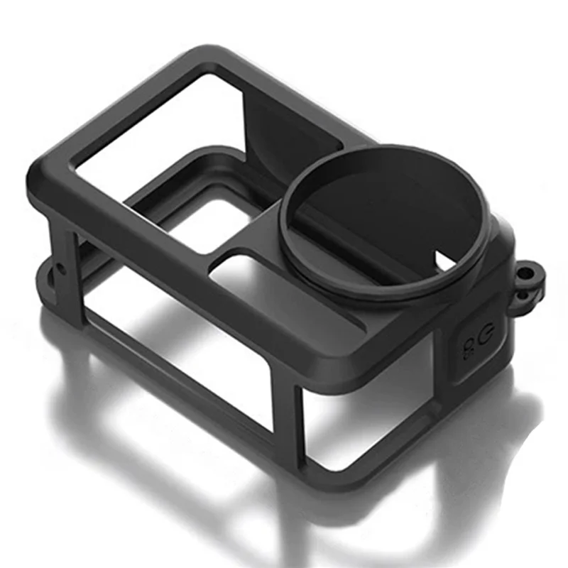 Siliconebeskyttelsesdækk for DJI Osmo Action 3 / 4 / 5 Pro stødfast, ridsefast, med objektivdæksel, kropsbeskyttende cover - Sort