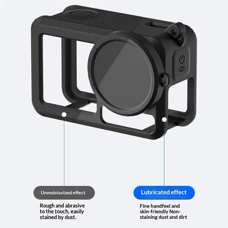 Siliconebeskyttelsesdækk for DJI Osmo Action 3 / 4 / 5 Pro stødfast, ridsefast, med objektivdæksel, kropsbeskyttende cover - Sort