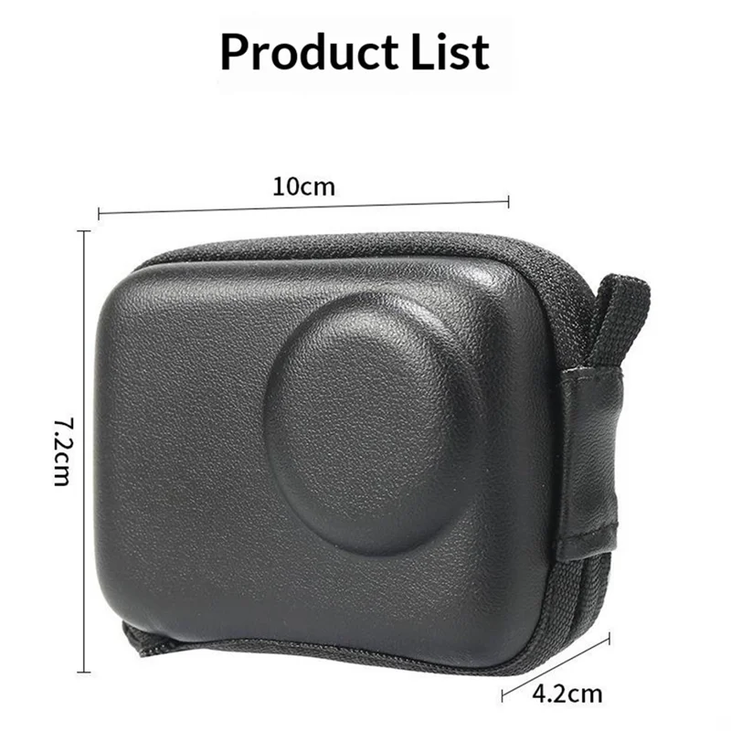 Halvåben hardskral for DJI Osmo Action 5 Pro, opbevaringstaske i PU-læder, stødfast, bærbar taske