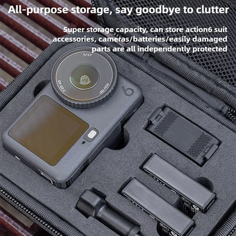 Carrying Case for DJI Osmo Action 6 EVA Hard Shell Storage Bag Shockproof Protective Travel Organizer