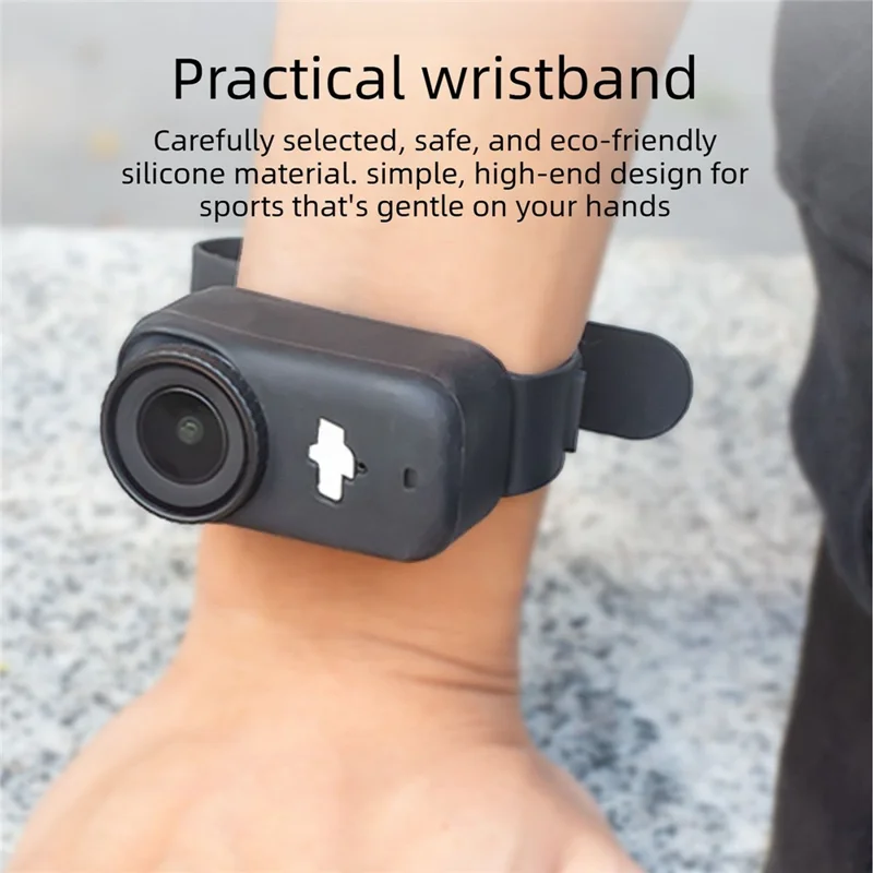 Silikone håndbåndsskærm til DJI Osmo Nano Action Camera, multifunktionelt justerbart håndbånd, justerbart beskyttelsesdæksel - Sort