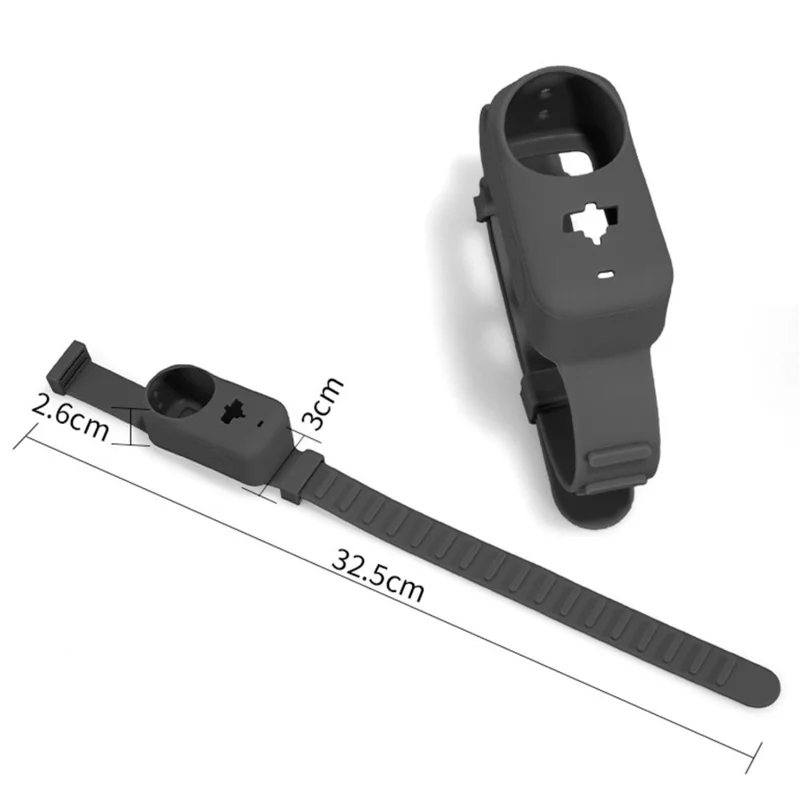 Silikone håndbåndsskærm til DJI Osmo Nano Action Camera, multifunktionelt justerbart håndbånd, justerbart beskyttelsesdæksel - Sort