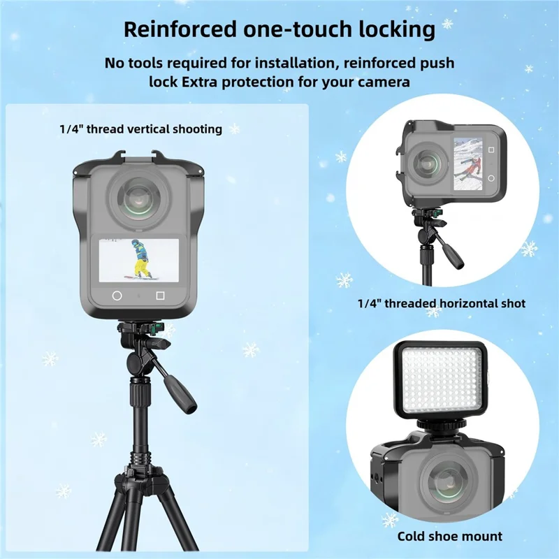 For DJI Osmo 360 Action Camera Aluminiumlegering Kage Magnetisk Hurtiglåsning Metaludvidelsesbeskyttelsesramme