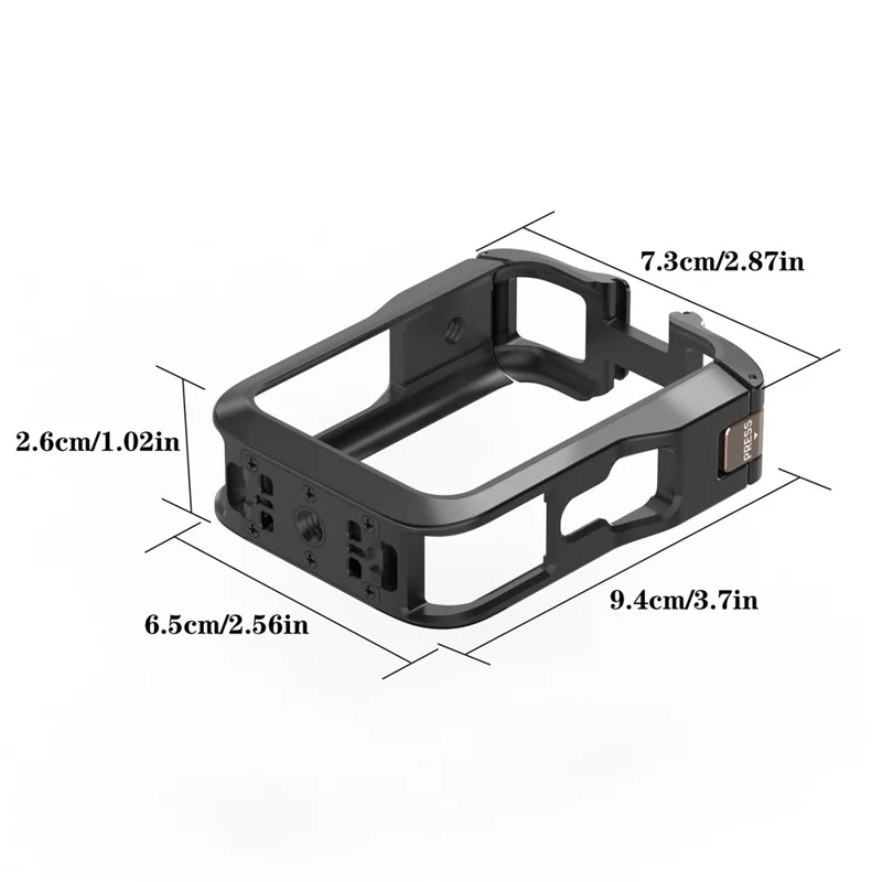For DJI Osmo 360 Action Camera Aluminiumlegering Kage Magnetisk Hurtiglåsning Metaludvidelsesbeskyttelsesramme
