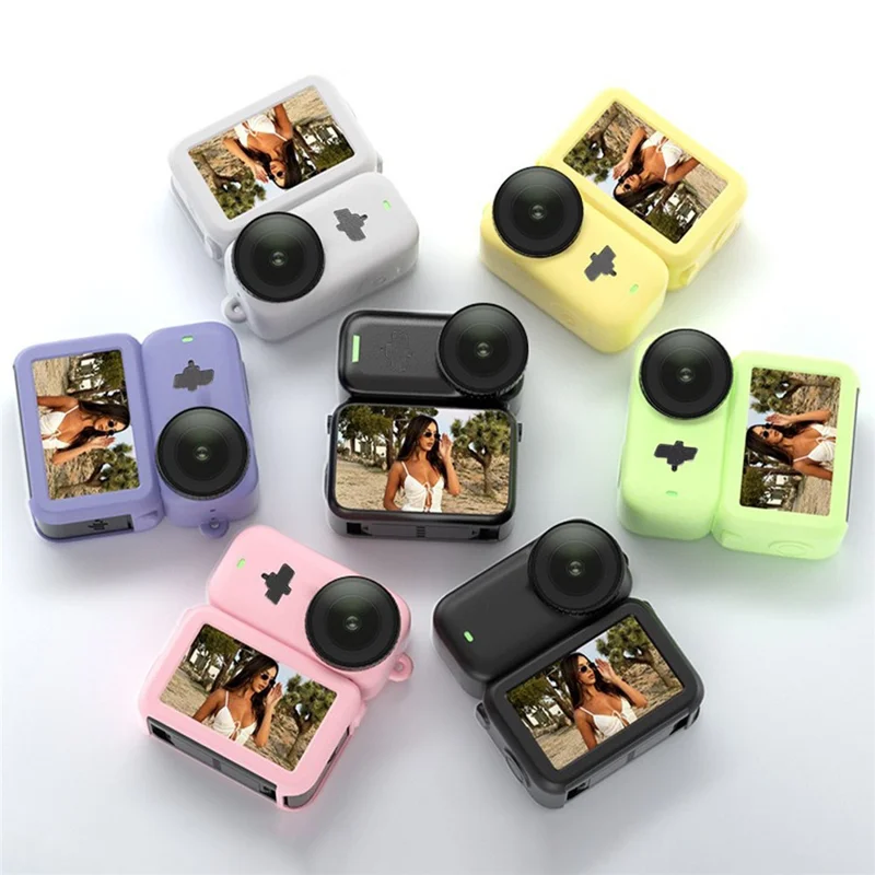 For DJI Osmo Nano Silicone Case Full Set Protective Cover with Lens Cap and Anti-lost Lanyard - Black