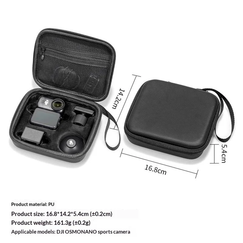 Transporttaske til DJI Osmo Nano, hårdfodret opbevaringstaske, alt-i-en organiser, PU-beskyttelsesdæksel