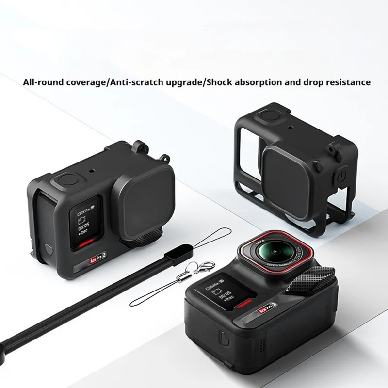 Silicone Case for Insta360 Ace Pro 2 Lens Cap Body Protective Cover Anti-slip Shockproof Camera Shell