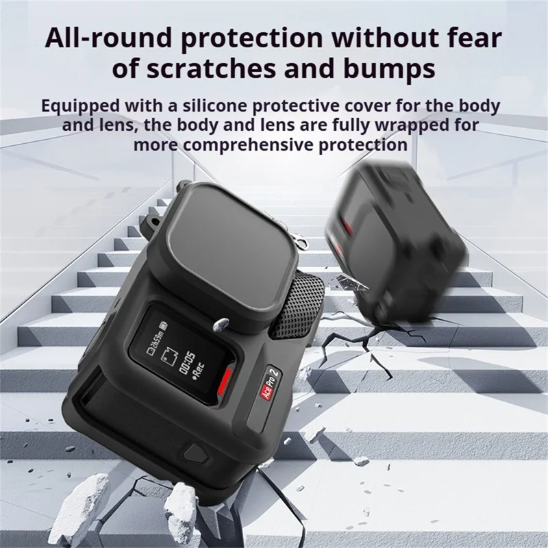 Silicone Case for Insta360 Ace Pro 2 Lens Cap Body Protective Cover Anti-slip Shockproof Camera Shell