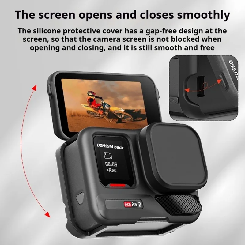 Silicone Case for Insta360 Ace Pro 2 Lens Cap Body Protective Cover Anti-slip Shockproof Camera Shell