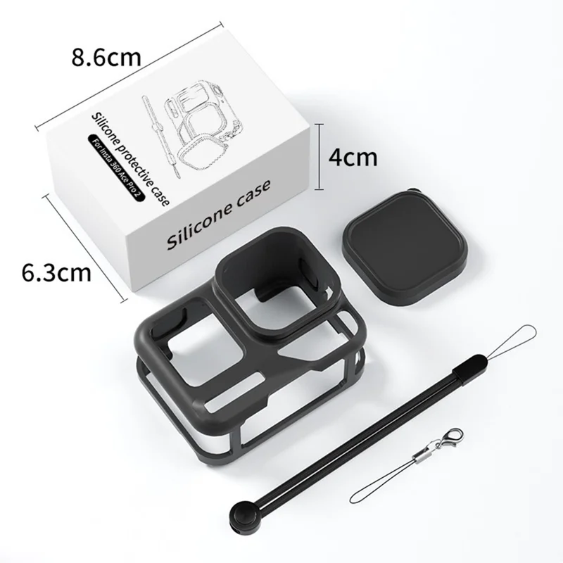 Silicone Case for Insta360 Ace Pro 2 Lens Cap Body Protective Cover Anti-slip Shockproof Camera Shell