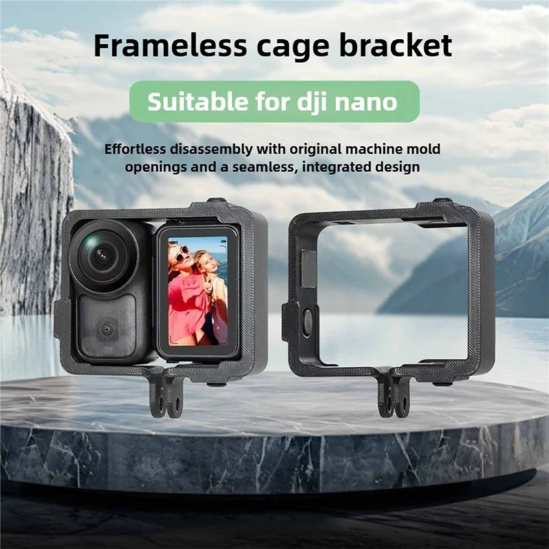 Kagebeslag til DJI Osmo Nano beskyttelsesramme med snap-on montering og dobbelt udvidelsesinterface