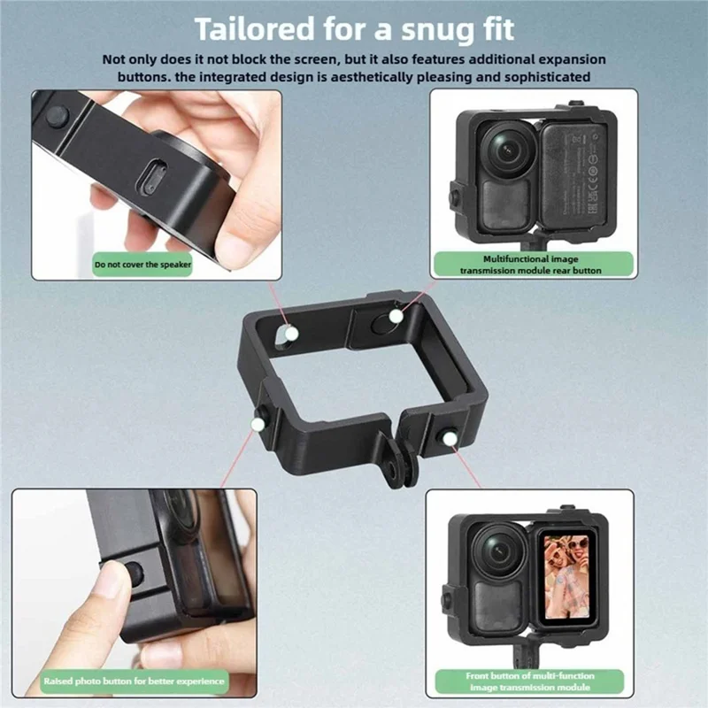 Kagebeslag til DJI Osmo Nano beskyttelsesramme med snap-on montering og dobbelt udvidelsesinterface