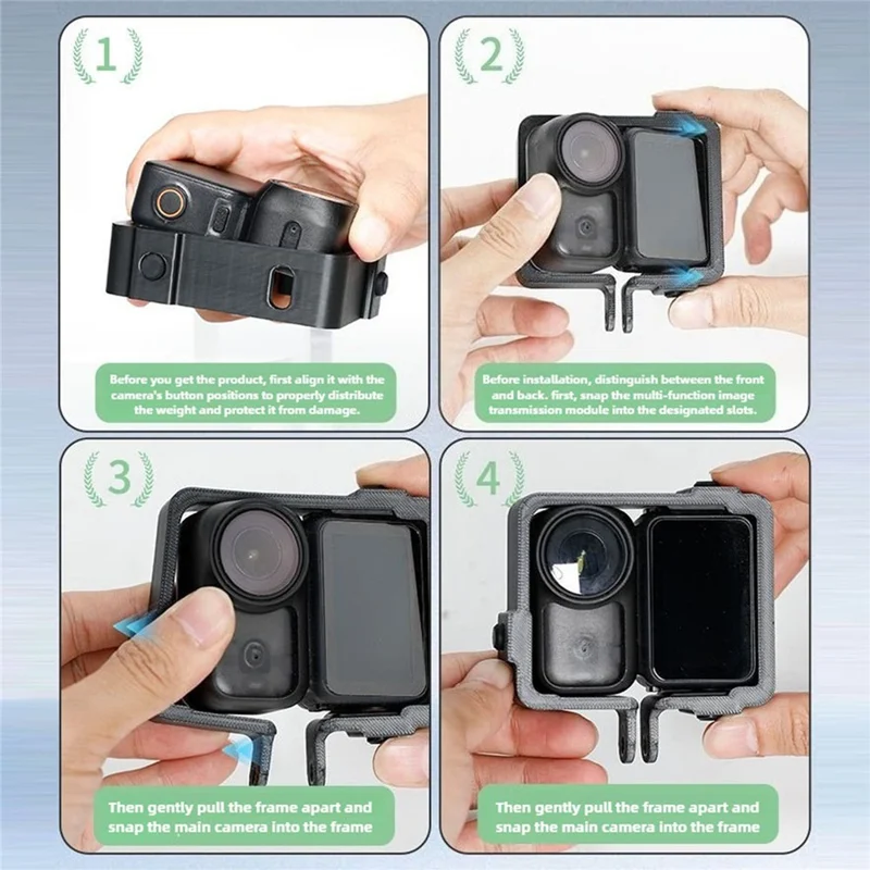 Kagebeslag til DJI Osmo Nano beskyttelsesramme med snap-on montering og dobbelt udvidelsesinterface