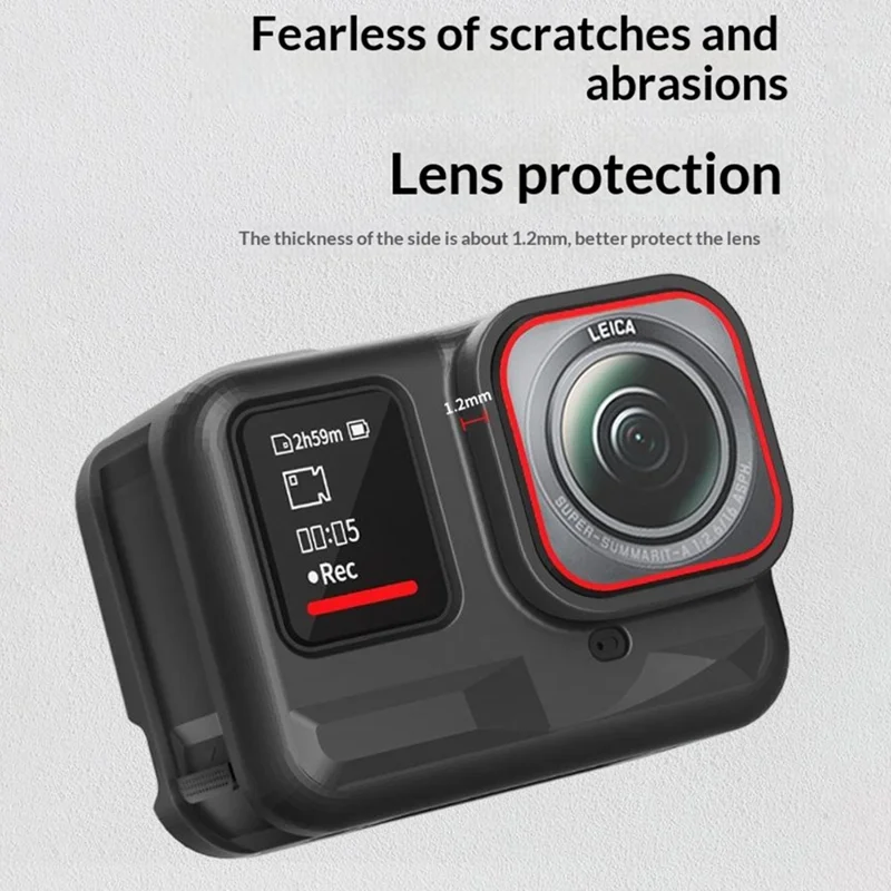 Custodia in Silicone per Insta360 Ace Pro Action Camera, Tappo Obiettivo, Copertura Protettiva Integrale Anti-Polvere