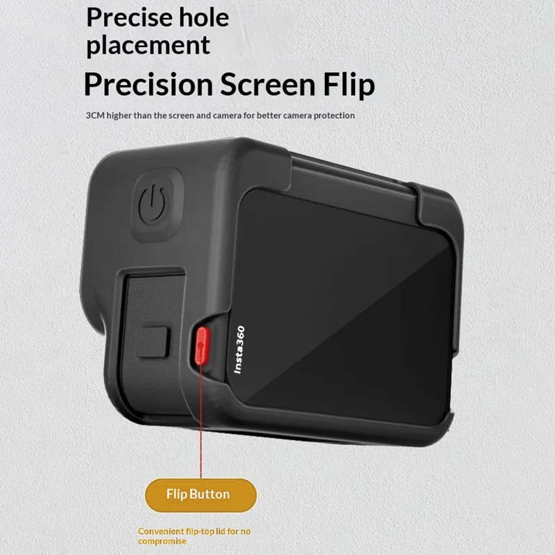 Custodia in Silicone per Insta360 Ace Pro Action Camera, Tappo Obiettivo, Copertura Protettiva Integrale Anti-Polvere