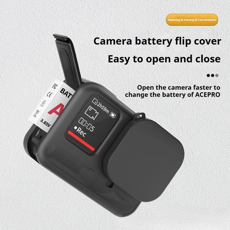 Custodia in Silicone per Insta360 Ace Pro Action Camera, Tappo Obiettivo, Copertura Protettiva Integrale Anti-Polvere