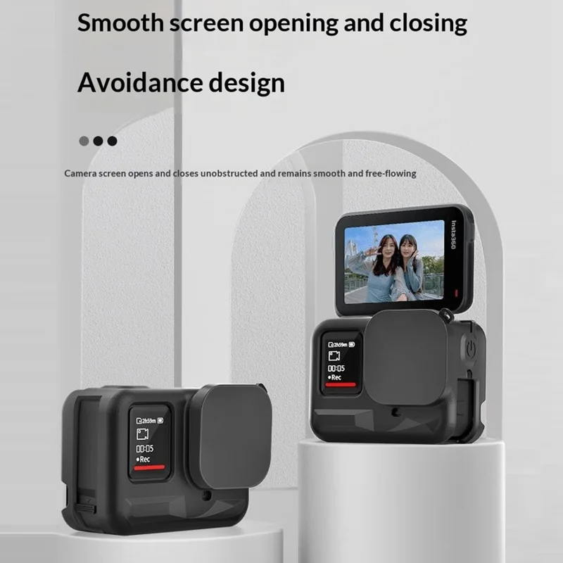 Custodia in Silicone per Insta360 Ace Pro Action Camera, Tappo Obiettivo, Copertura Protettiva Integrale Anti-Polvere