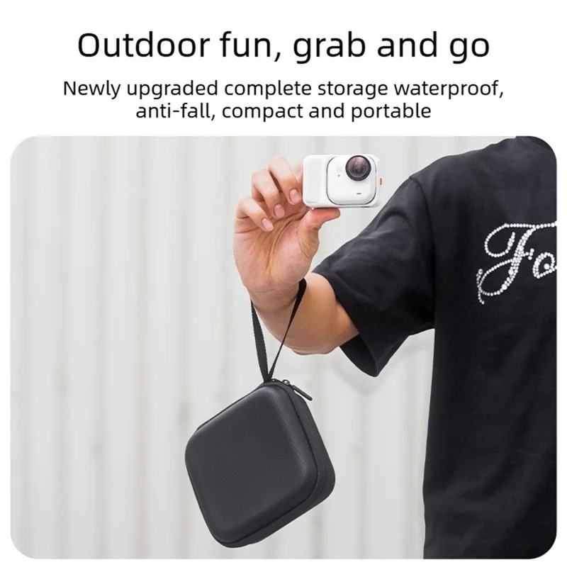 Custodia per Insta360 Go Ultra Borsa da stoccaggio rigida in PU Custodia protettiva antiurto e impermeabile - Nero
