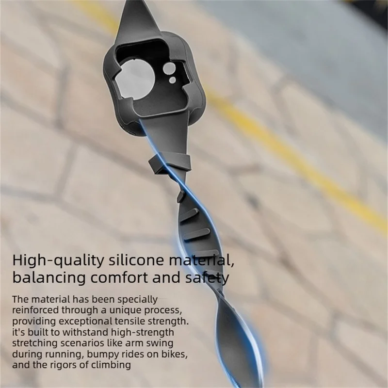 Custodia con Cinturino Espandibile per Insta360 Go Ultra, Custodia Protettiva in Silicone con Fascia da Polso Regolabile in Multi-posizione - Rosa