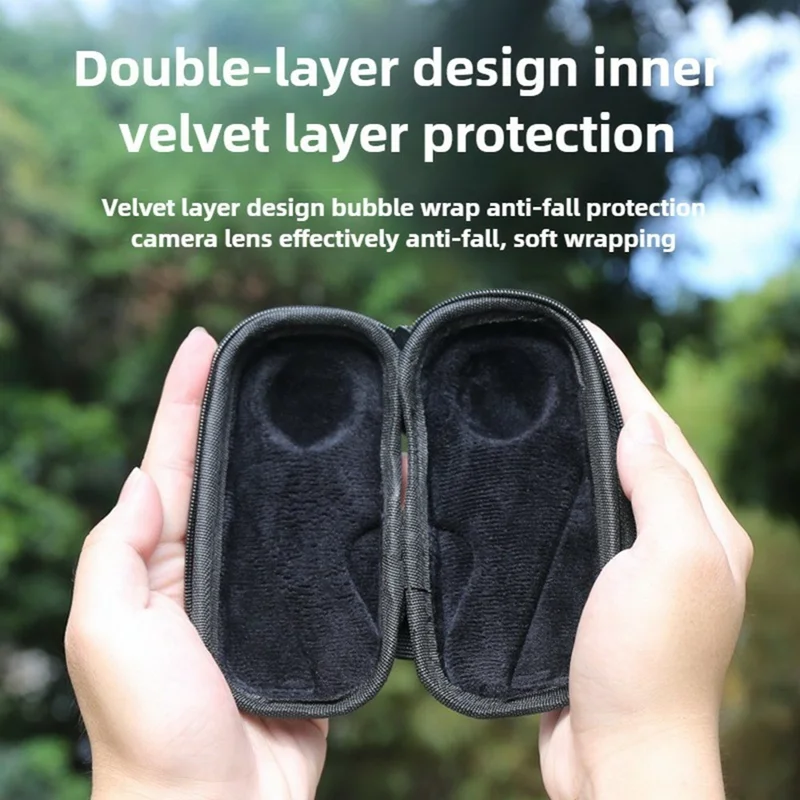 Custodia per Insta360 X4 / X5 Borsa rigida in EVA Custodia protettiva con chiusura a zip semi-aperta - Grigio scuro