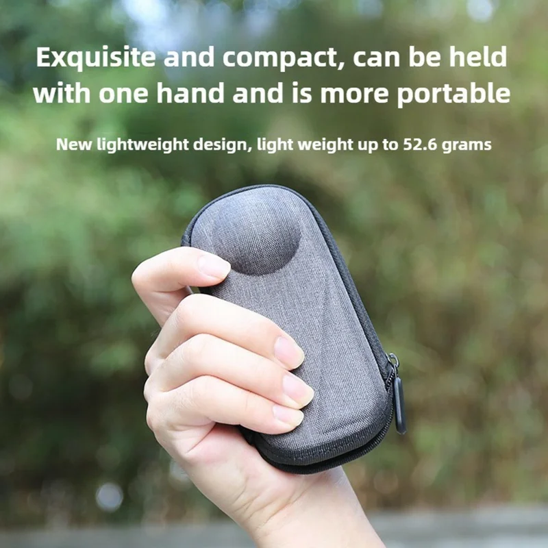 Custodia per Insta360 X4 / X5 Borsa rigida in EVA Custodia protettiva con chiusura a zip semi-aperta - Grigio scuro