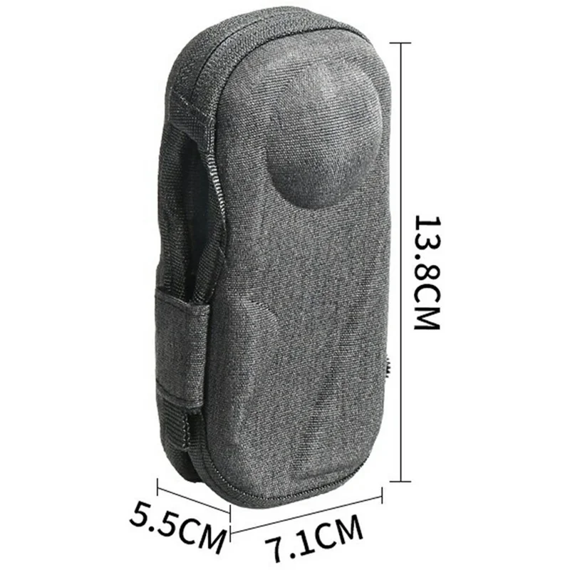 Custodia per Insta360 X4 / X5 Borsa rigida in EVA Custodia protettiva con chiusura a zip semi-aperta - Grigio scuro