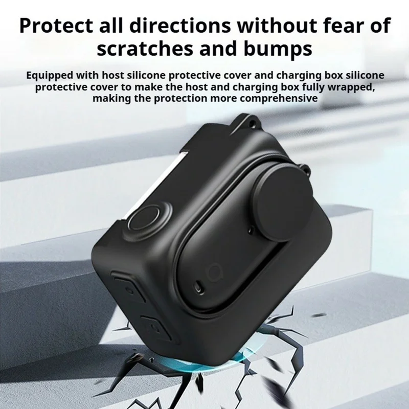 Set Custodia in Silicone per Insta360 GO 3S Fotocamera d'Azione con Coperchio Completo dell'Obiettivo, Copertura Protettiva Completa con Protezione per Custodia di Ricarica