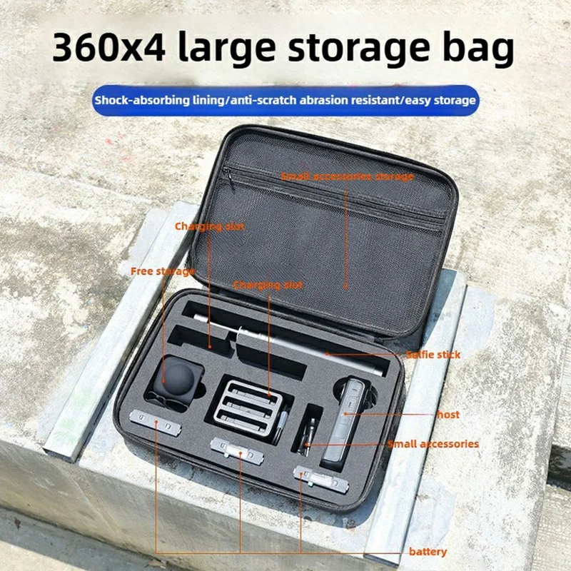 Borsa Rigida Portatile per Insta360 X4 / X5 Borsa per Accessori da Fotocamera Protettiva in EVA Organizzatore per Custodia