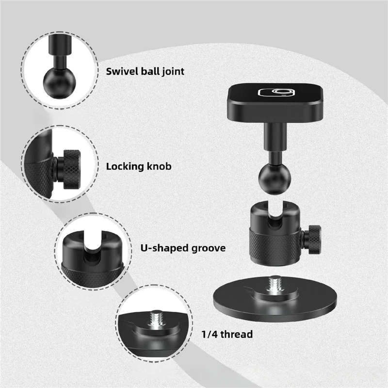 Supporto da tavolo magnetico adesivo ruotante a 360 gradi per Insta360 Go Ultra con base per gimbal a sgancio rapido