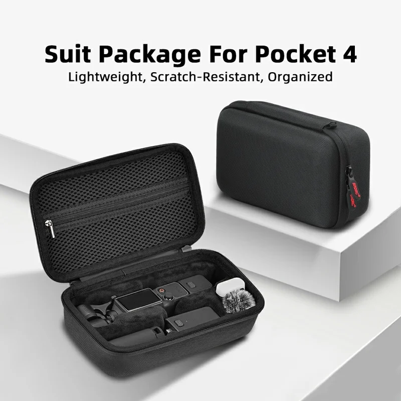 BRDRC Carrying Case for DJI Osmo Pocket 4 Hard Shell Storage Bag Nylon Waterproof Protective Travel Pouch - Black