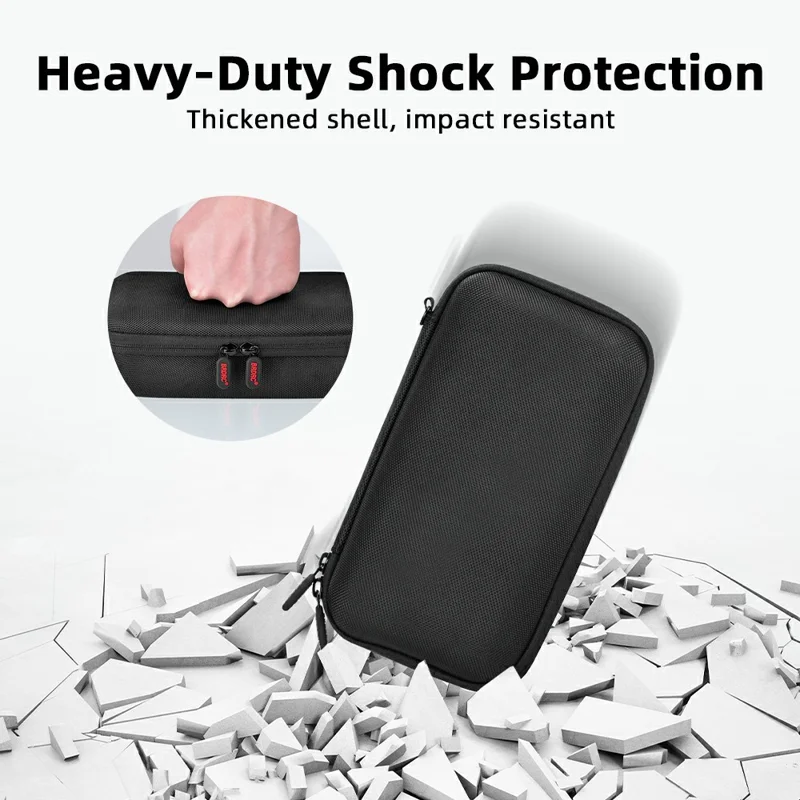 BRDRC Carrying Case for DJI Osmo Pocket 4 Hard Shell Storage Bag Nylon Waterproof Protective Travel Pouch - Black